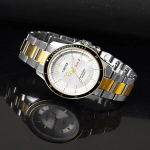 Carter Gold & Silver Analogue Round Watch for Men | Model: D-184-SL-GD