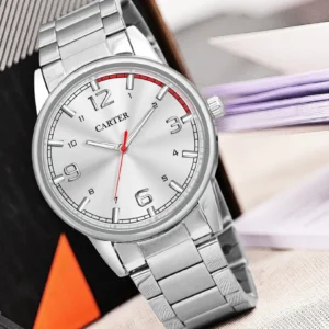 Carter Silver Analogue Round Watch for Men | Model: D-192-SL