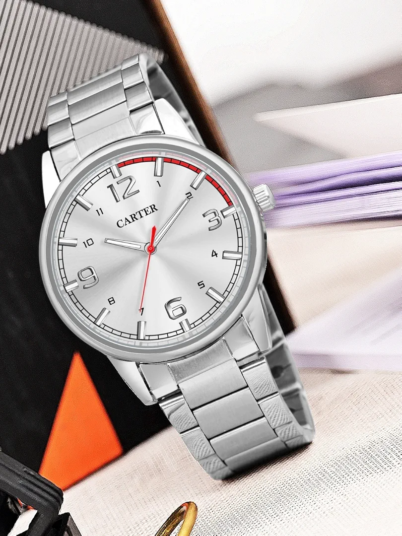Carter Silver Analogue Round Watch for Men | Model: D-192-SL