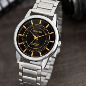 Carter Black Analogue Round Watch for Men | Model: SDC24-105-BK