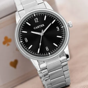 Carter Black Analogue Round Watch for Men | Model: D-189-BK