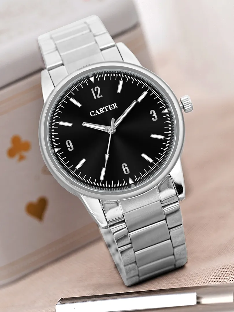 Carter Black Analogue Round Watch for Men | Model: D-189-BK